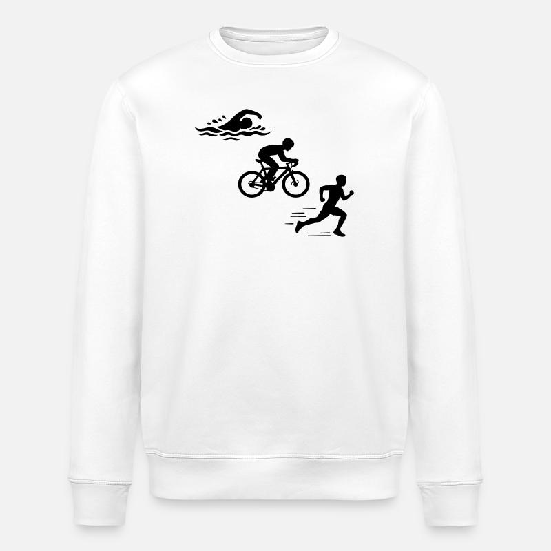 Triathlon Silhouette Triathlet - Stanley/Stella Unisex Bio-Sweatshirt ROLLER - Weiß
