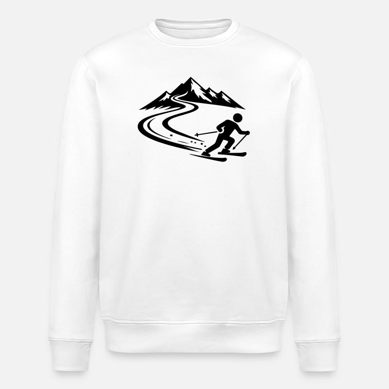 Piste de ski Mountains - Sweat bio ROLLER Stanley/Stella Unisexe - blanc