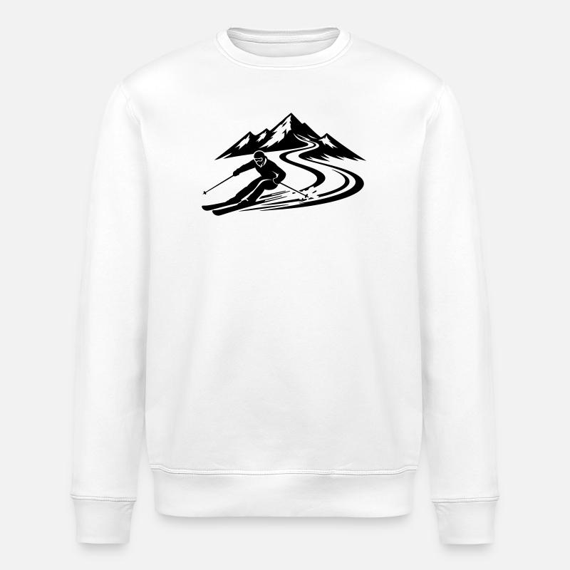 Piste de ski Mountains - Sweat bio ROLLER Stanley/Stella Unisexe - blanc