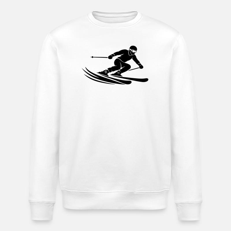 Ski Silhouette - Stanley/Stella Unisex Bio-Sweatshirt ROLLER - Weiß