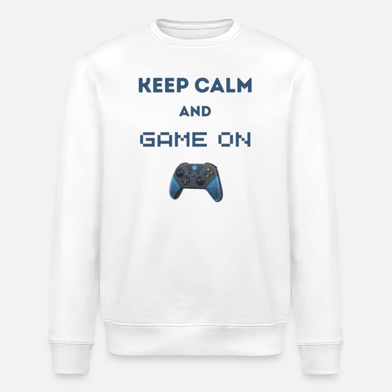 Keep Calm And Game On - Stanley/Stella Unisex Bio-Sweatshirt ROLLER - Weiß