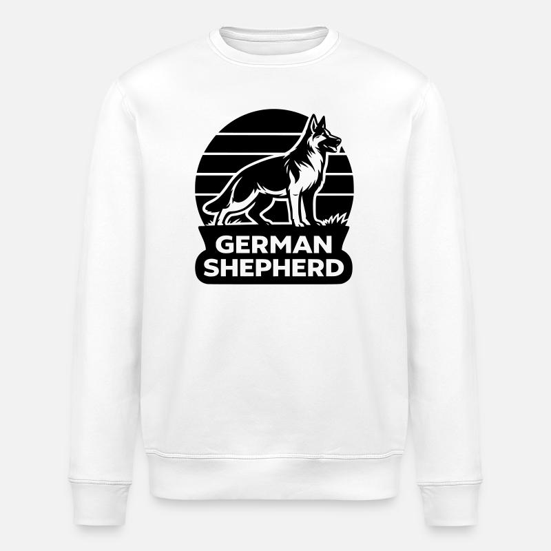 German Shepherd Silhouette - Stanley/Stella ROLLER Unisex Organic Sweatshirt - white