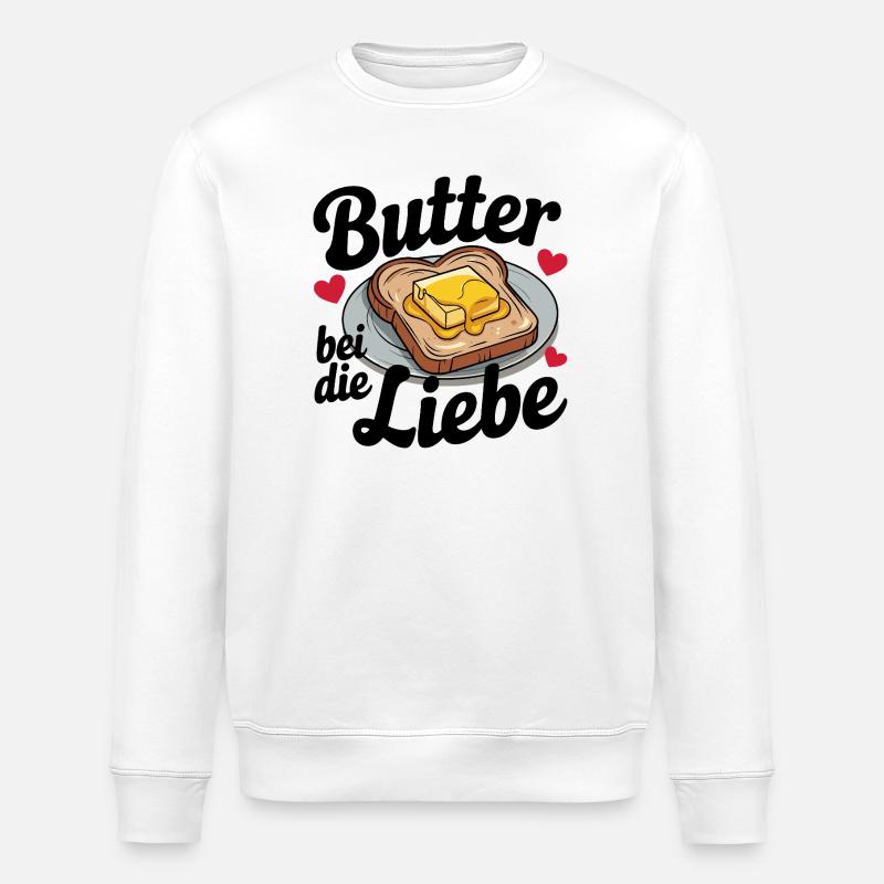 Beurre à l’Amour Petit-déjeuner Drôle - Sweat bio ROLLER Stanley/Stella Unisexe - blanc