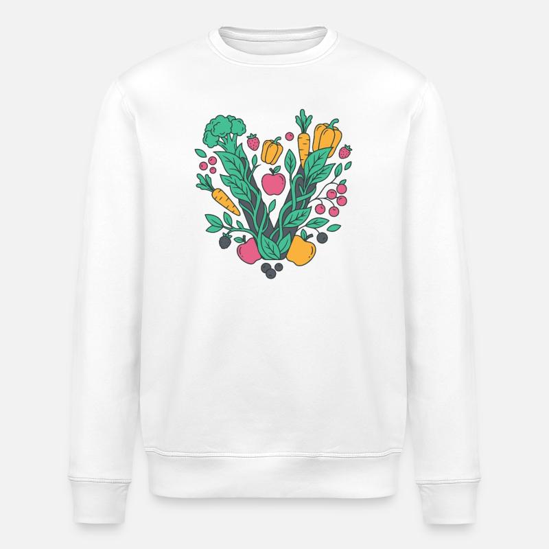 Frisches Garten-Gemüse Motiv - Stanley/Stella Unisex Bio-Sweatshirt ROLLER - Weiß