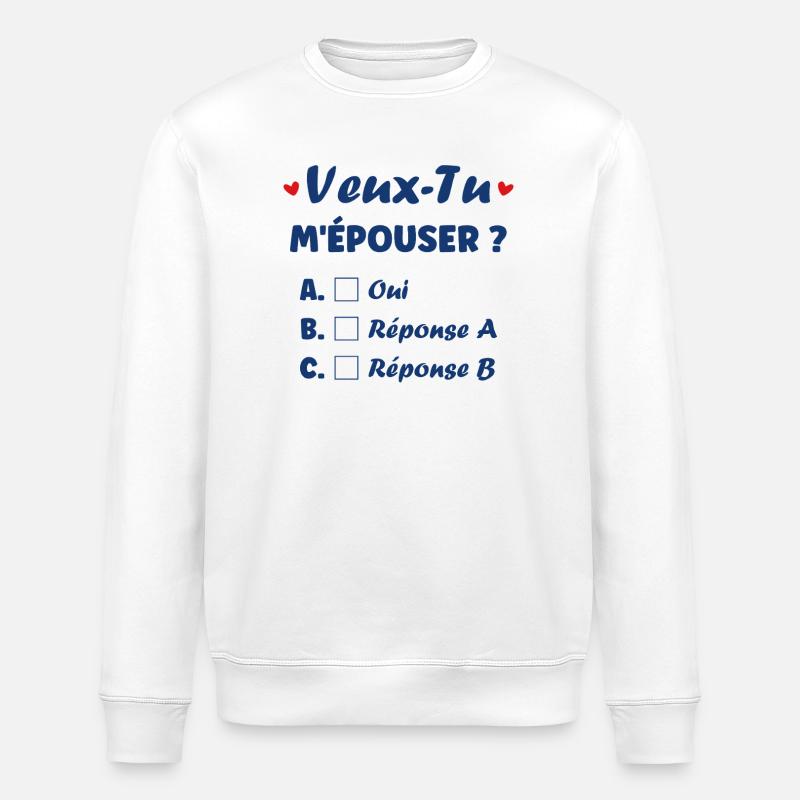 Will you marry me? Heart Challenge - Stanley/Stella ROLLER Unisex Organic Sweatshirt - white
