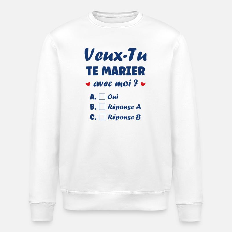 Willst du mich heiraten - Stanley/Stella Unisex Bio-Sweatshirt ROLLER - Weiß