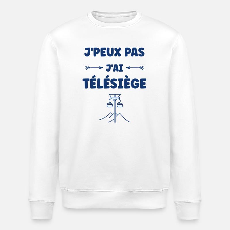J’peux pas j’ai télésiège - Sweat bio ROLLER Stanley/Stella Unisexe - blanc