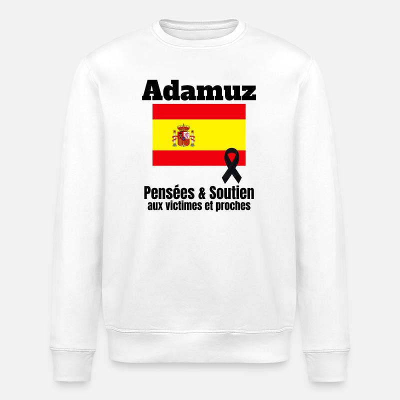 Spanien, Spanien, spanische Flagge - Stanley/Stella Unisex Bio-Sweatshirt ROLLER - Weiß