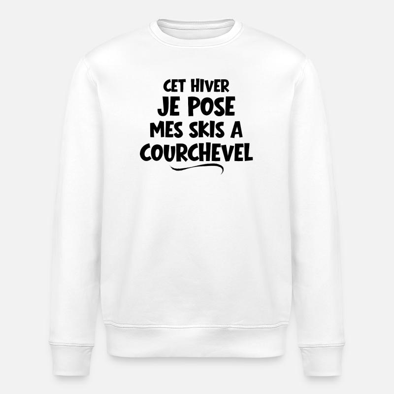 station de ski, skieur, Courchevel - Sweat bio ROLLER Stanley/Stella Unisexe - blanc