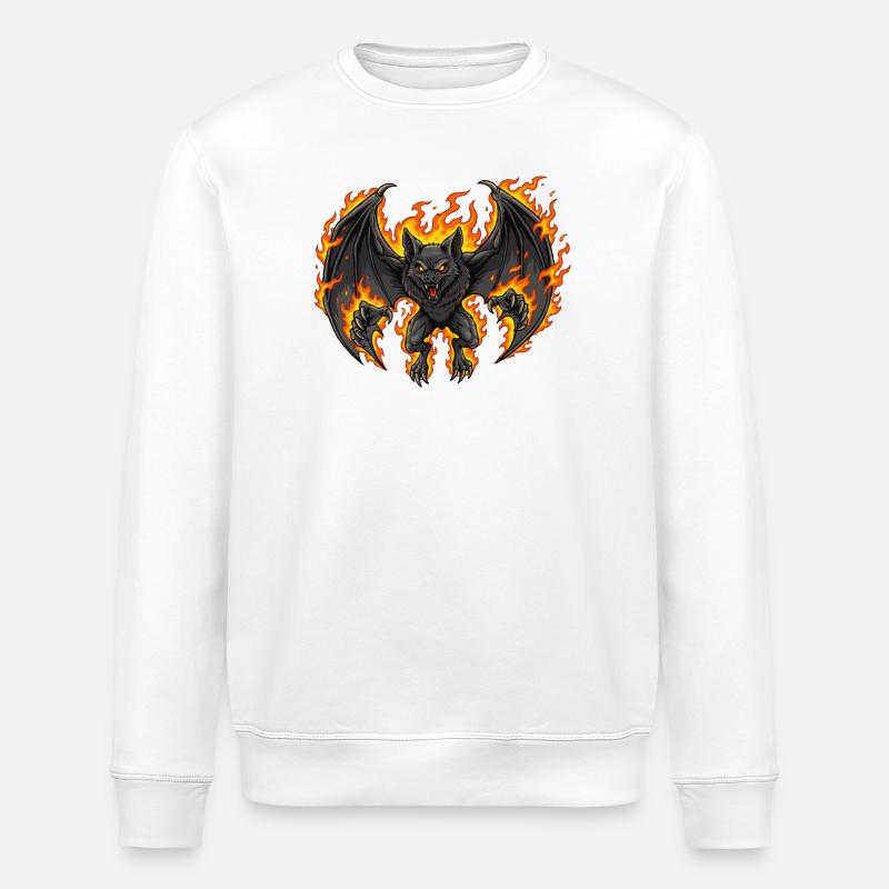 Chauve-souris en feu - Sweat bio ROLLER Stanley/Stella Unisexe - blanc