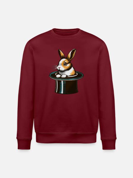Bunny from the top hat - Stanley/Stella ROLLER Unisex Organic Sweatshirt - white