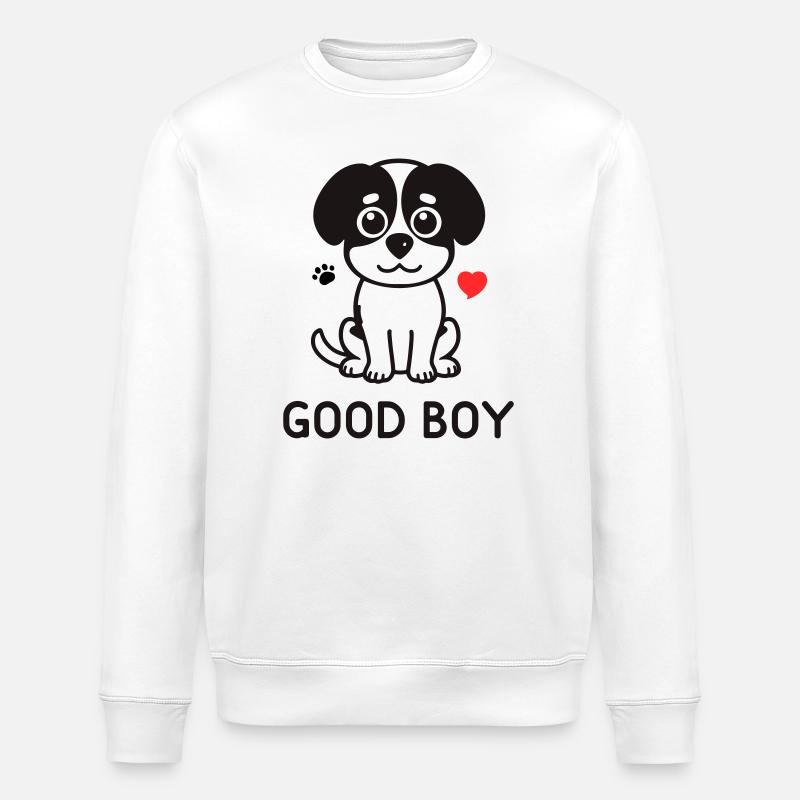 Bon garçon – Motif du chien mignon - Sweat bio ROLLER Stanley/Stella Unisexe - blanc