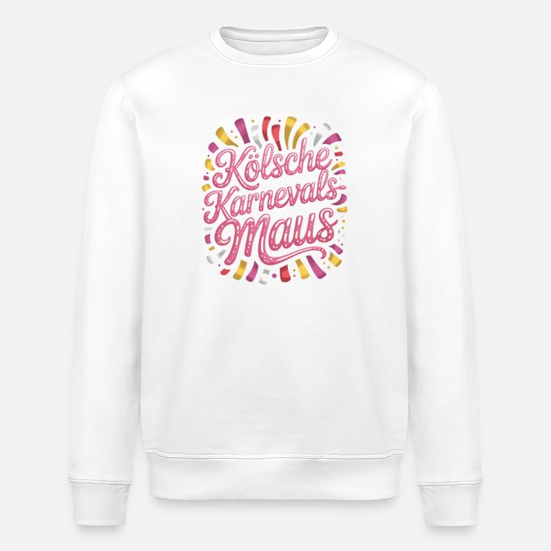 Kölsche Karnevalsmaus Karneval Köln Kölner Maus - Stanley/Stella Unisex Bio-Sweatshirt ROLLER - Weiß