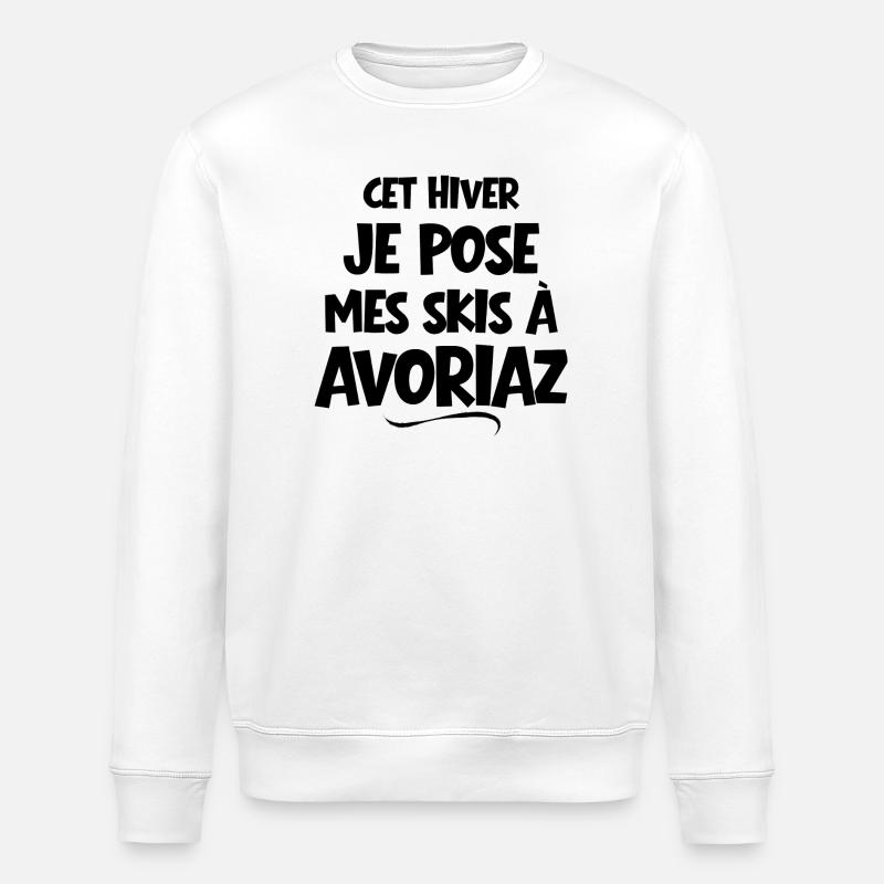 domaine skiable, ski, Avoriaz - Sweat bio ROLLER Stanley/Stella Unisexe - blanc