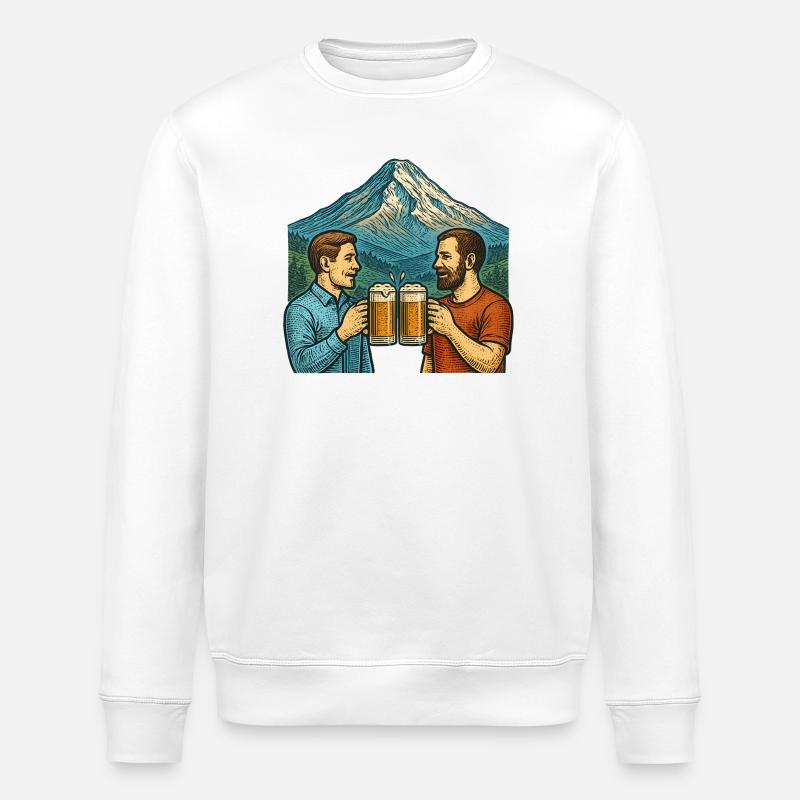 Bergkulisse Bierfreunde Toast - Stanley/Stella Unisex Bio-Sweatshirt ROLLER - Weiß