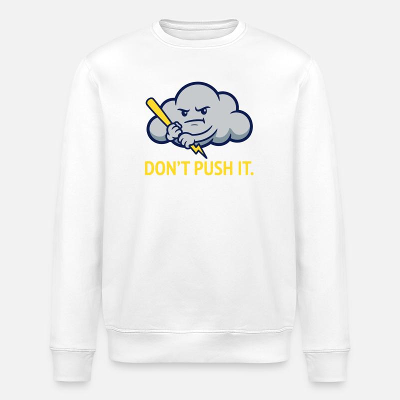 The Grumpy Storm Cloud Warning - Stanley/Stella ROLLER Unisex Organic Sweatshirt - white