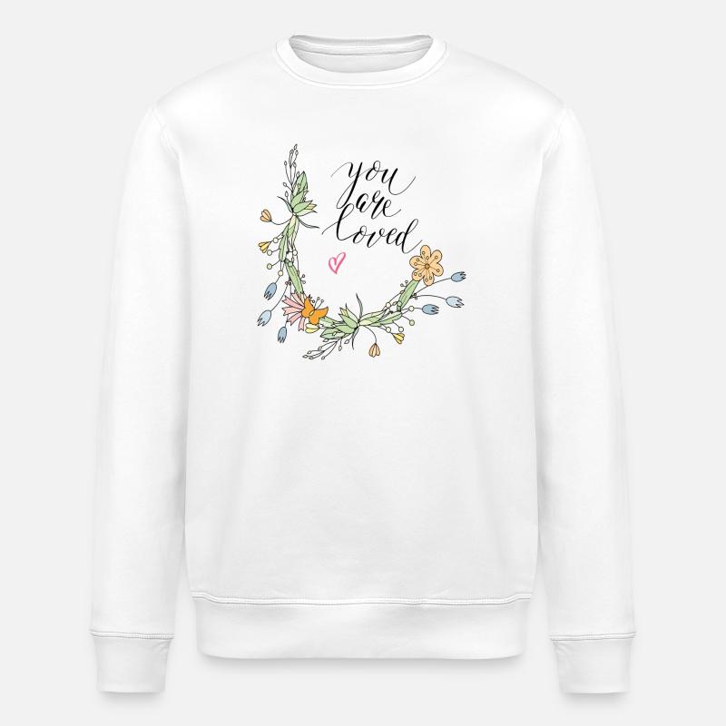 Vrille de fleur - Sweat bio ROLLER Stanley/Stella Unisexe - blanc