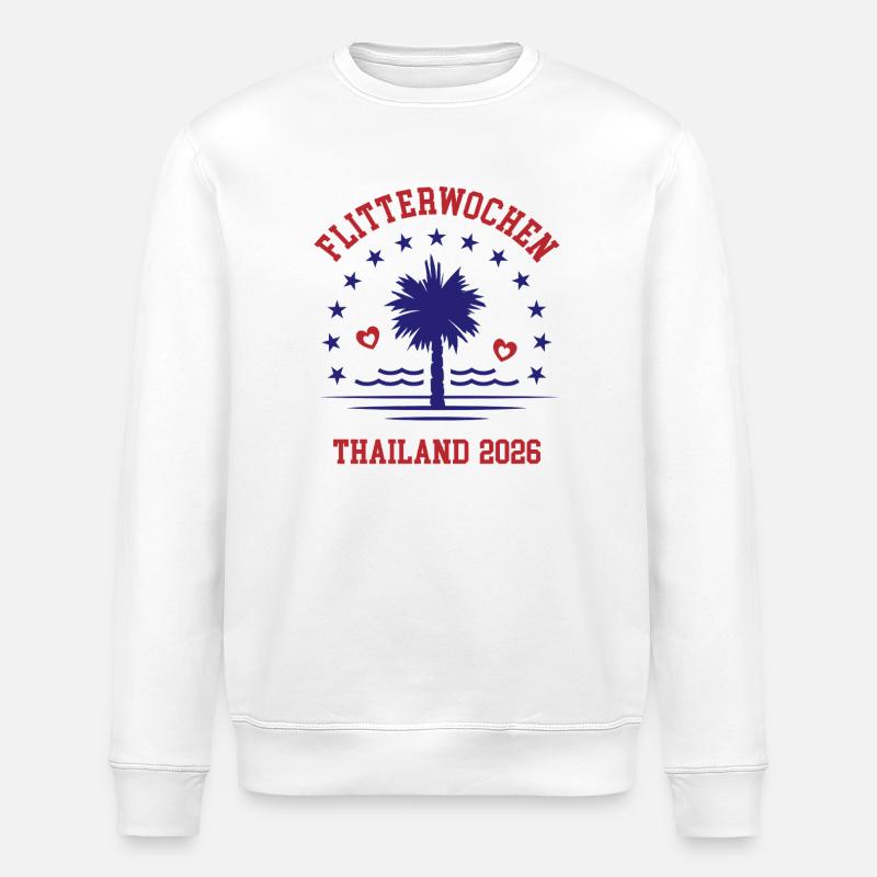 Flitterwochen Thailand 2026 Hochzeitsreise - Stanley/Stella Unisex Bio-Sweatshirt ROLLER - Weiß