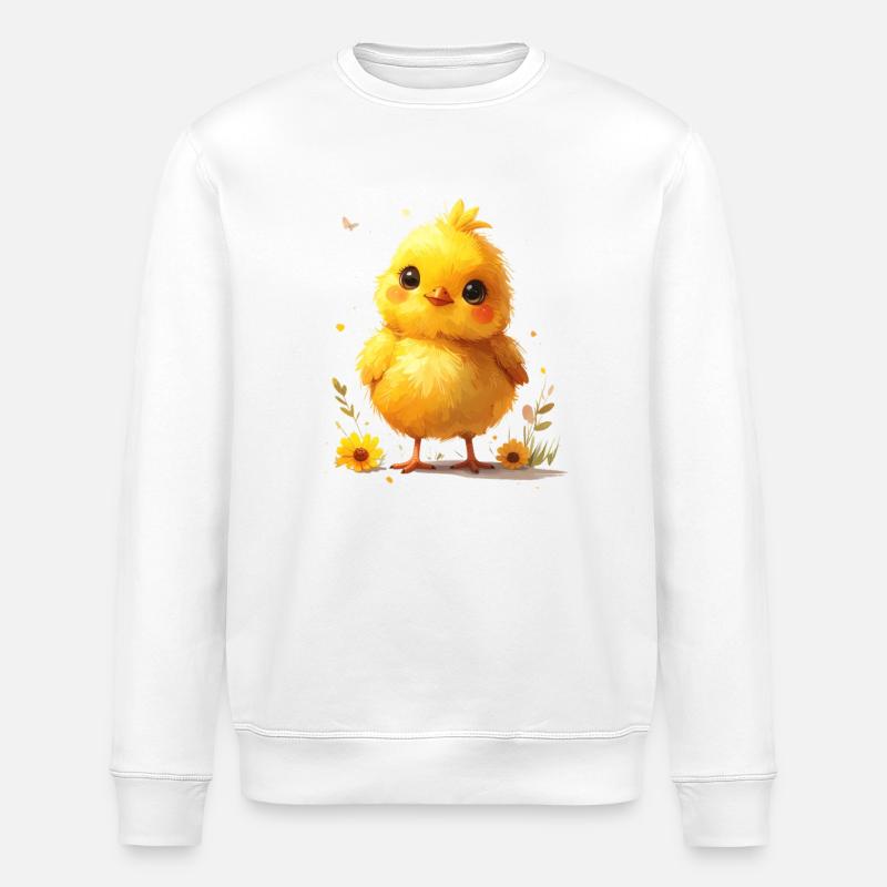 Cute chick suitable for spring - Stanley/Stella ROLLER Unisex Organic Sweatshirt - white