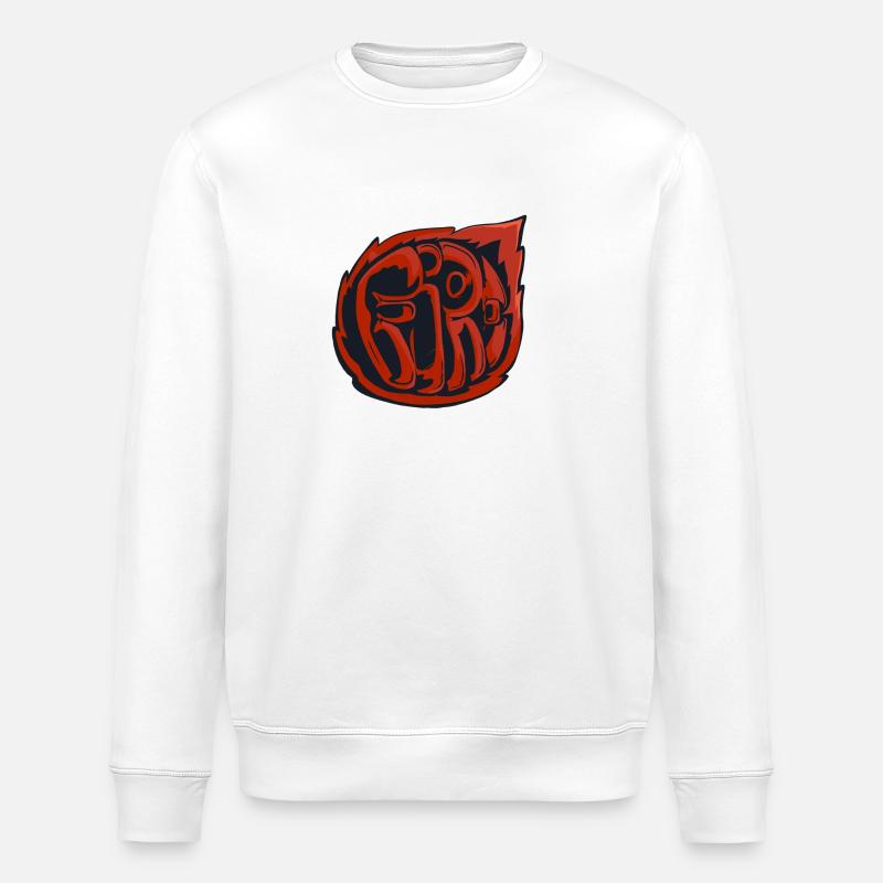 Fire, graffiti - Stanley/Stella ROLLER Unisex Organic Sweatshirt - white