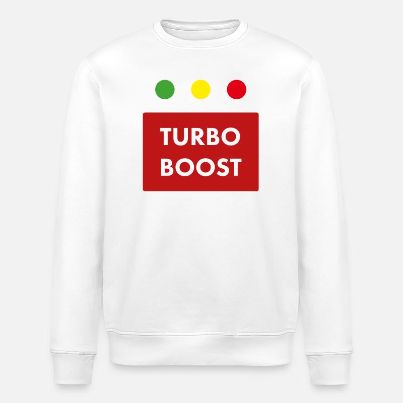 Turbo Boost Retro-Text - Stanley/Stella Unisex Bio-Sweatshirt ROLLER - Weiß