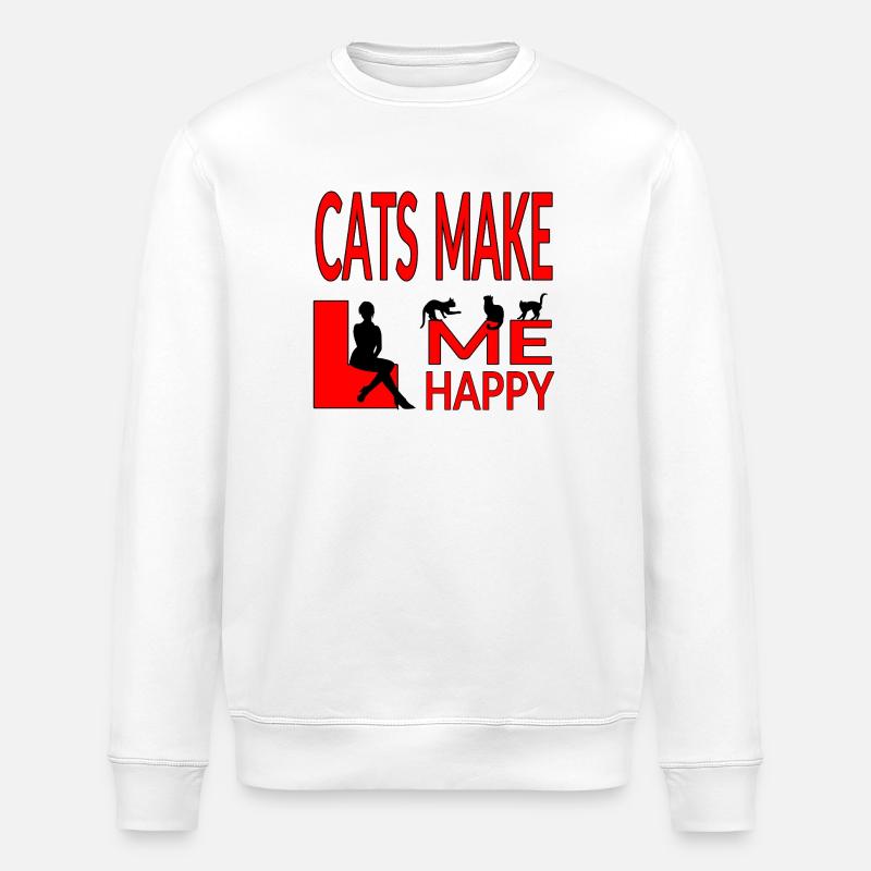 Katzen - Stanley/Stella Unisex Bio-Sweatshirt ROLLER - Weiß