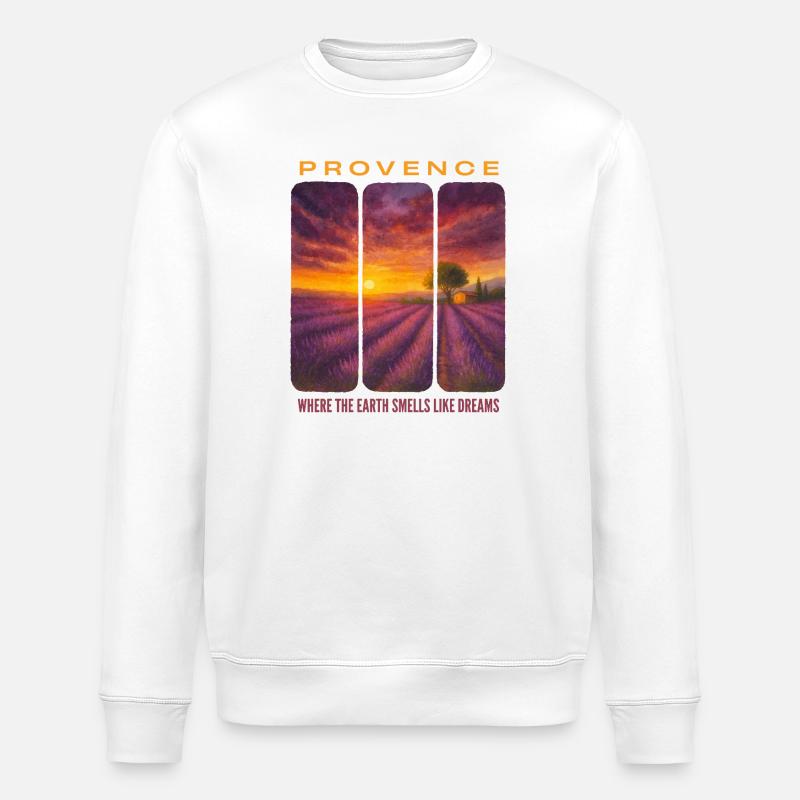 Lavendel-Provence - Stanley/Stella Unisex Bio-Sweatshirt ROLLER - Weiß