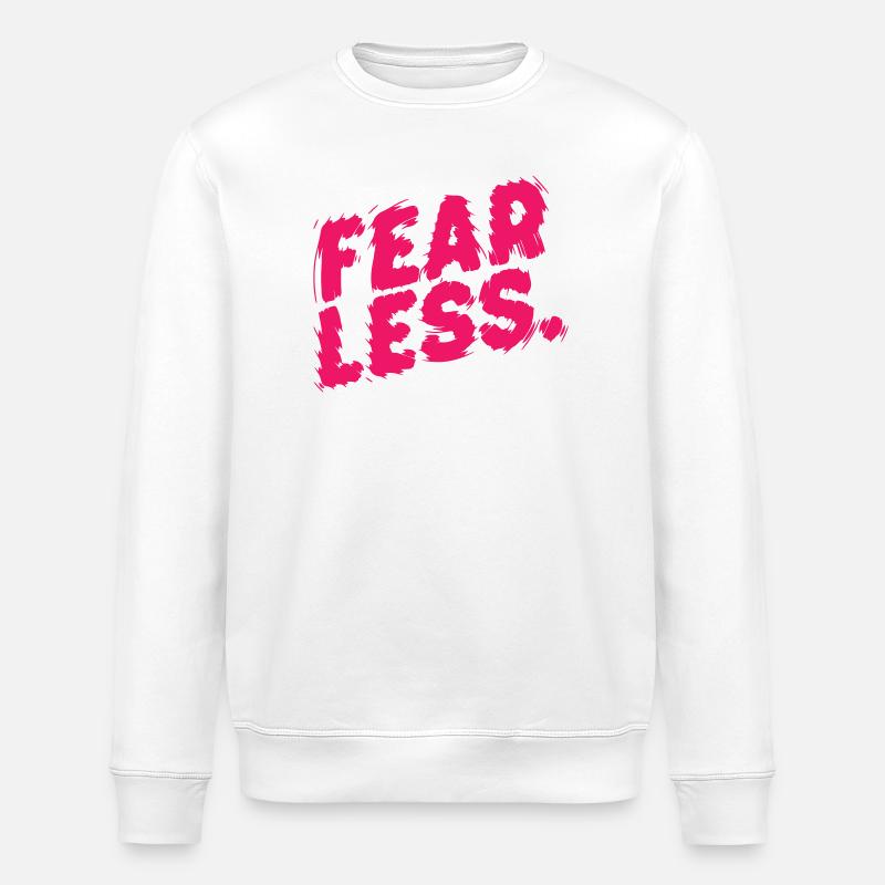 Furchtlose rosa Pinselbuchstaben - Stanley/Stella Unisex Bio-Sweatshirt ROLLER - Weiß