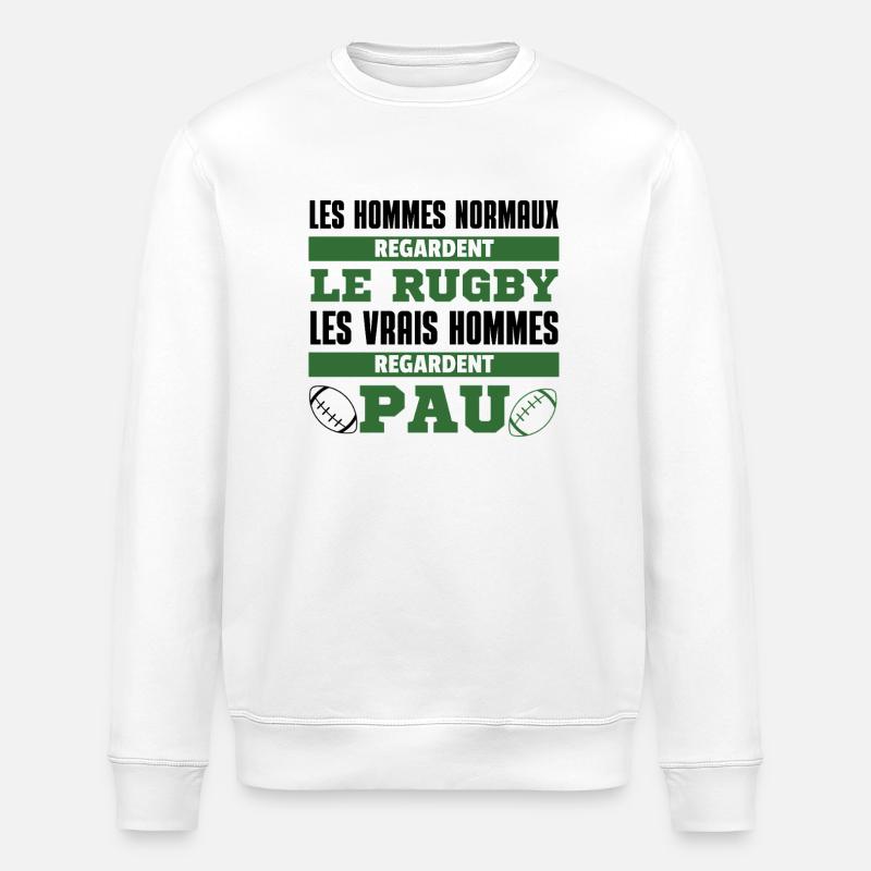 Rugby Pau Real Men - Stanley/Stella ROLLER Unisex Organic Sweatshirt - white