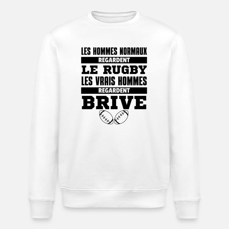 Rugby Brive Real Men - Stanley/Stella Unisex Bio-Sweatshirt ROLLER - Weiß