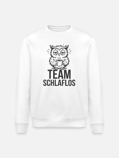 Team Sleepless – Tired Owl - Stanley/Stella ROLLER Unisex Organic Sweatshirt - white