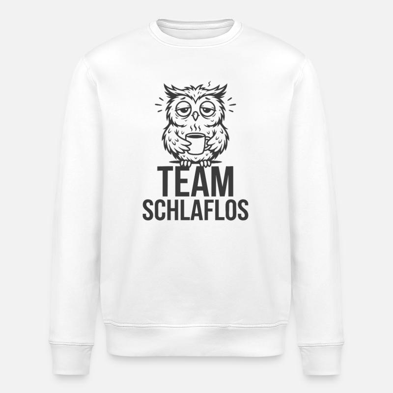 Team Sleepless – Tired Owl - Stanley/Stella ROLLER Unisex Organic Sweatshirt - white