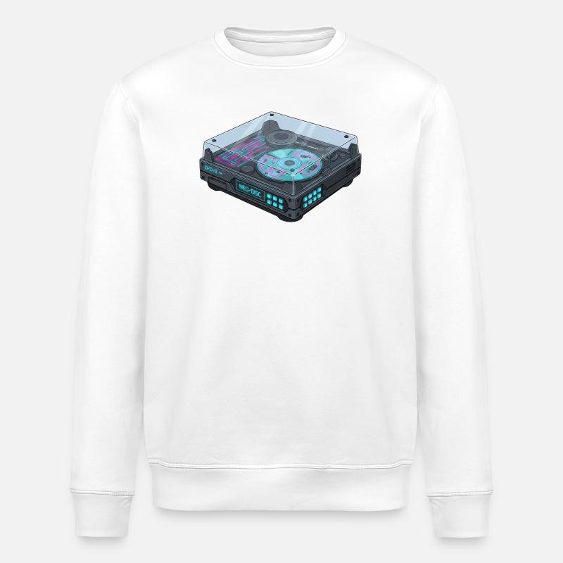 Futuristic Turntable Cool Modern Design - Stanley/Stella ROLLER Unisex Organic Sweatshirt - white
