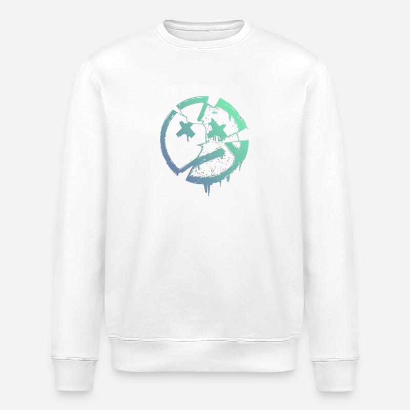 Grunge-Kreis mit X – Druck - Stanley/Stella Unisex Bio-Sweatshirt ROLLER - Weiß
