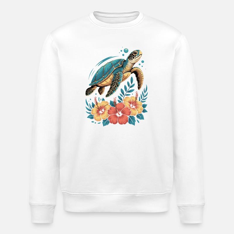 Sea Turtle Ocean Addict Design - Sweat bio ROLLER Stanley/Stella Unisexe - blanc