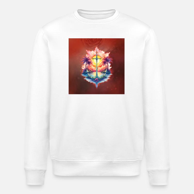 Solaranker im tropischen Paradies - Stanley/Stella Unisex Bio-Sweatshirt ROLLER - Weiß