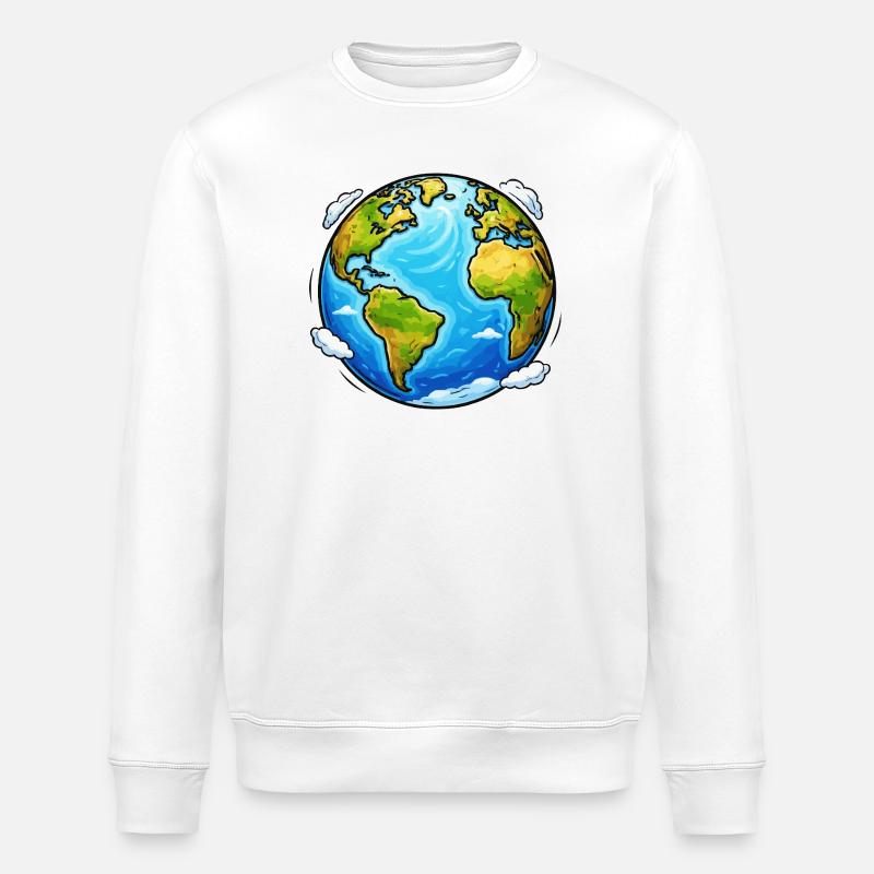 Planète Terre - Sweat bio ROLLER Stanley/Stella Unisexe - blanc