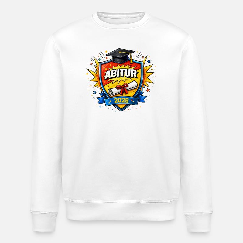 Abitur 2026 Schild – Abschlusslogo - Stanley/Stella Unisex Bio-Sweatshirt ROLLER - Weiß