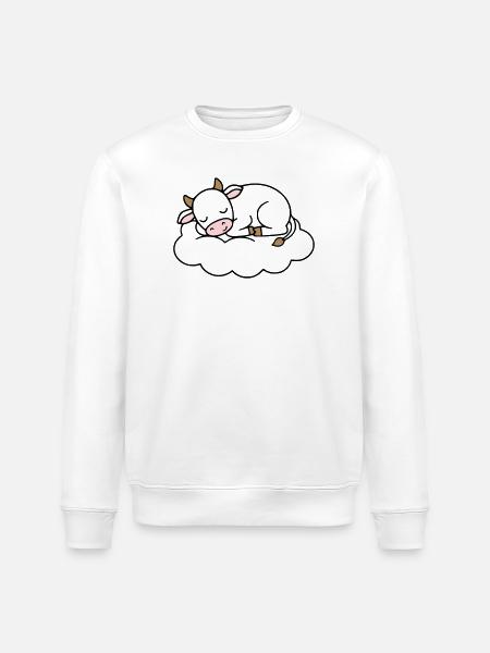 Sleeping Cow Cloud Dream Baby - Stanley/Stella ROLLER Unisex Organic Sweatshirt - white