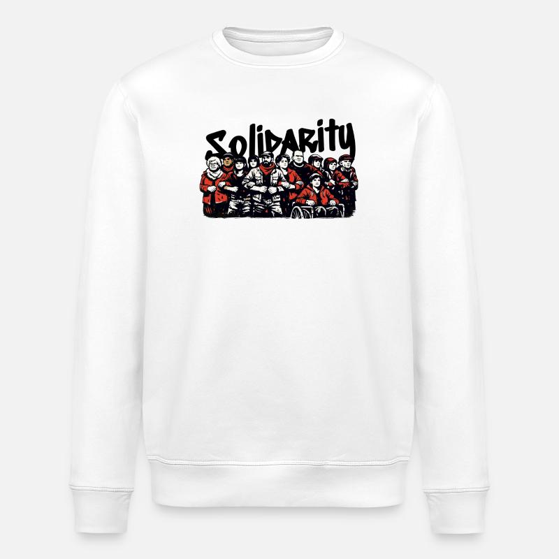 Solidarität der Gemeinschaft Antifaschistisch  - Stanley/Stella Unisex Bio-Sweatshirt ROLLER - Weiß
