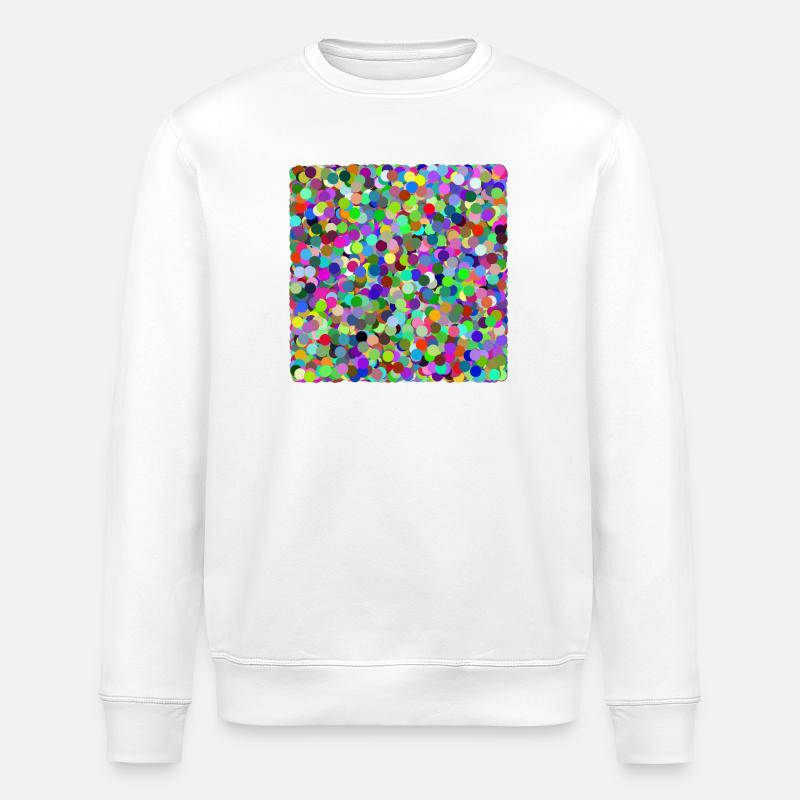 Bunte Konfetti-Kreise - Stanley/Stella Unisex Bio-Sweatshirt ROLLER - Weiß