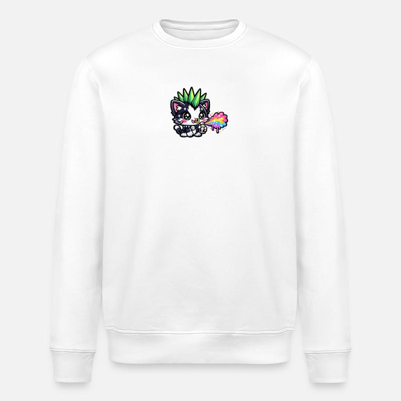 Peintures en aérosol Punk Kitten Neon - Sweat bio ROLLER Stanley/Stella Unisexe - blanc