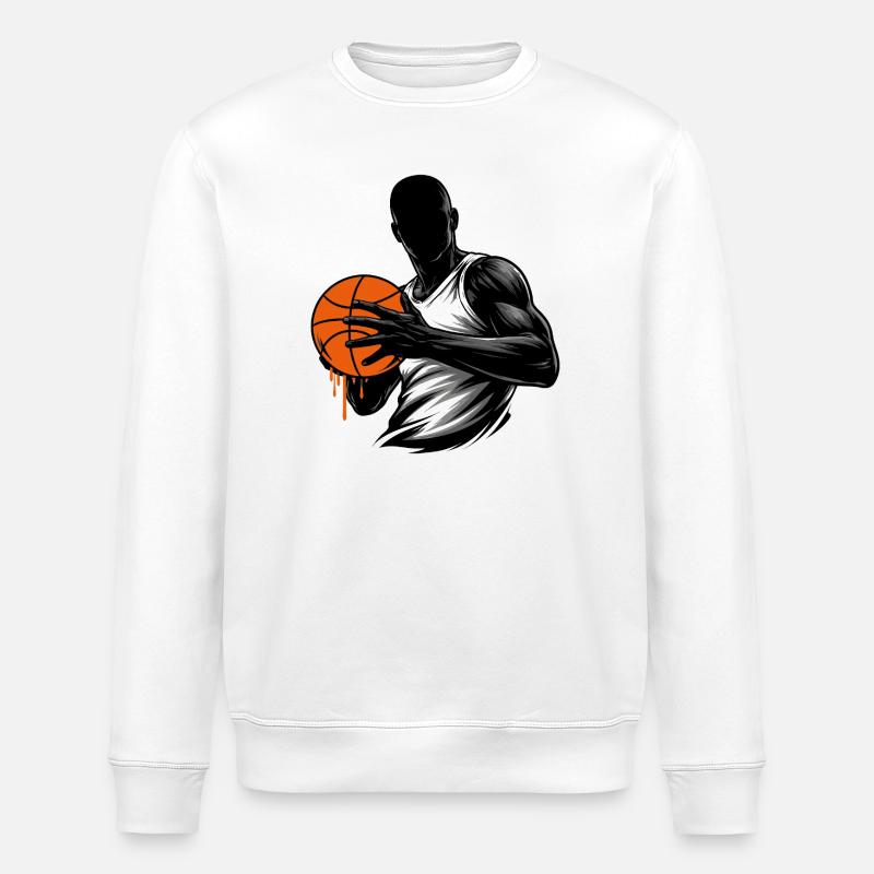 Joueur de basket avec balle - Sweat bio ROLLER Stanley/Stella Unisexe - blanc
