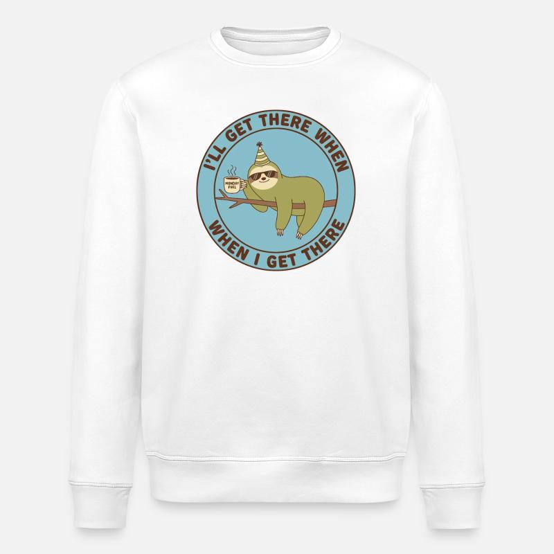 Sloth Monday Treibstoff-Casual - Stanley/Stella Unisex Bio-Sweatshirt ROLLER - Weiß