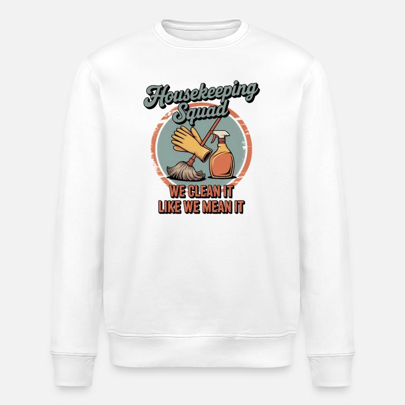 Lustiges Putzen Design - Stanley/Stella Unisex Bio-Sweatshirt ROLLER - Weiß