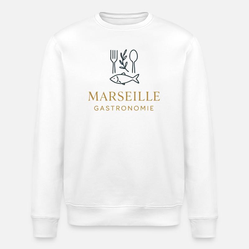 Marseille Gastronomie Bouillabaisse Design Poisson - Sweat bio ROLLER Stanley/Stella Unisexe - blanc