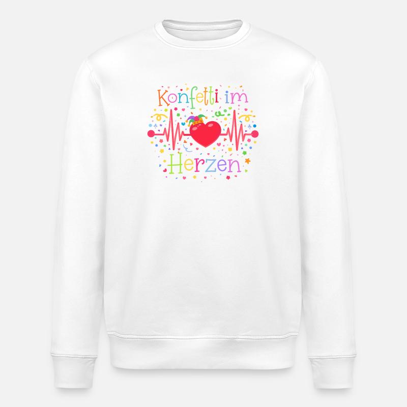 Könfetti im Herzen - Stanley/Stella Unisex Bio-Sweatshirt ROLLER - Weiß