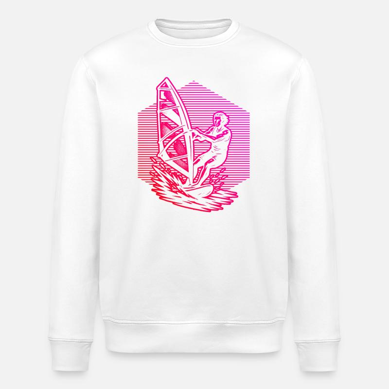 Kurz und klar Windsurfing - Stanley/Stella Unisex Bio-Sweatshirt ROLLER - Weiß