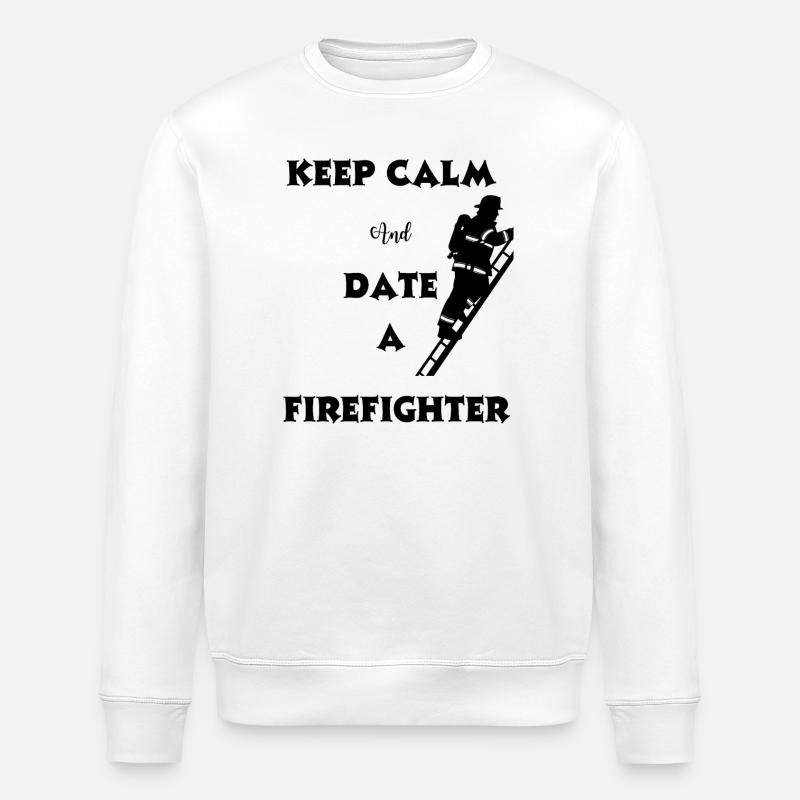 Feuerwehrmann-Humor-Date - Stanley/Stella Unisex Bio-Sweatshirt ROLLER - Weiß