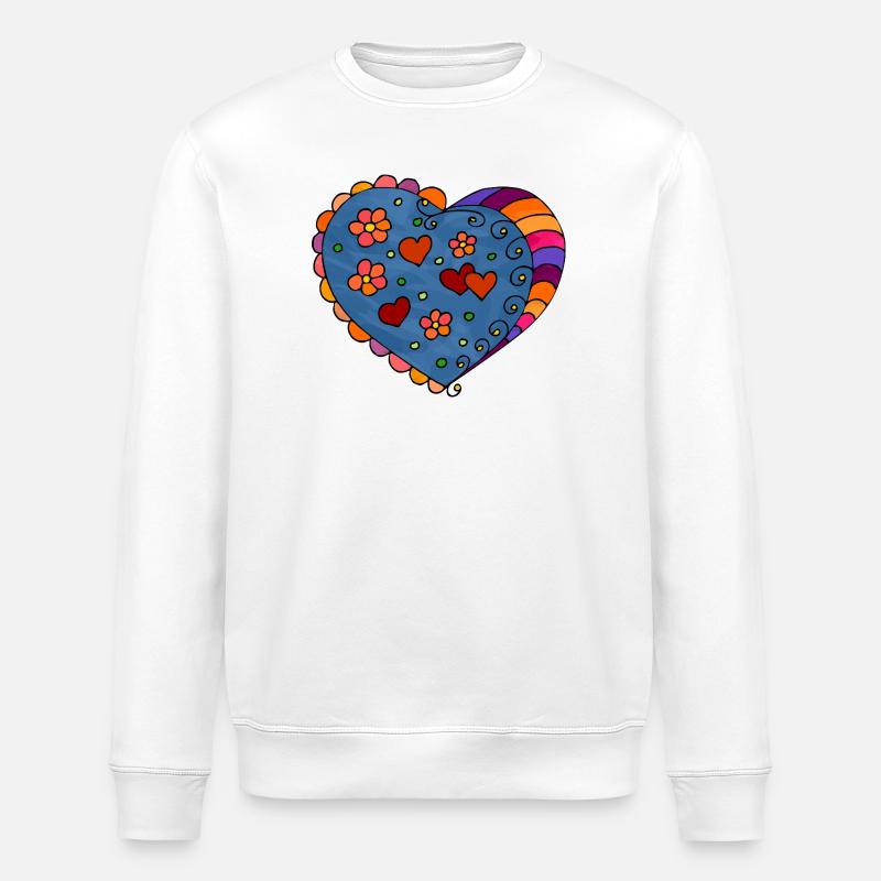 Herz - Stanley/Stella Unisex Bio-Sweatshirt ROLLER - Weiß